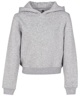 Girls cropped sweat hoodie — Heather Grey