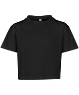 Girls cropped Jersey tee — Black