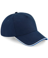 Authentic 5-panel cap - piped peak — French Navy/Bright Royal/Whte