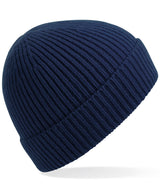 Engineered knit ribbed beanie — Oxford Navy