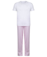 Kids long pyjamas — White/Pink/White Stripe