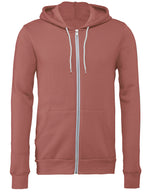 Unisex polycotton fleece full-zip hoodie — Mauve