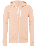 Unisex polycotton fleece full-zip hoodie — Peach