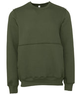 Unisex raw-seam crew pullover — Military Green