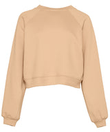 Women's raglan pullover fleece — Heather Sand Dune