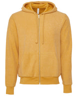 Unisex sueded fleece full-zip hoodie — Heather Mustard