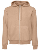 Unisex sueded fleece full-zip hoodie — Heather Oatmeal