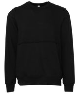 Unisex raw-seam crew pullover — Black