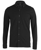 Kingston – stretch deluxe piqué shirt — Black
