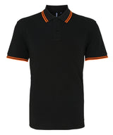 Classic fit tipped polo — Black/Orange