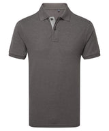Men's classic fit contrast polo — Charcoal/Heather Grey