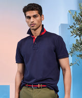 Men's classic fit contrast polo — lifestyle