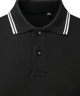 Women's classic fit tipped polo — Black/White