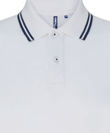 Women's classic fit tipped polo — White/Navy