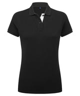 Women's contrast polo — Black/White