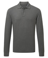 Men's classic fit long sleeved polo — Charcoal