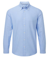 Men’s cotton long sleeve Oxford shirt — Light Blue