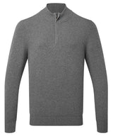 Men's cotton blend ¼ zip sweater — Charcoal