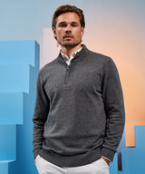 Men's cotton blend ¼ zip sweater — lifestyle