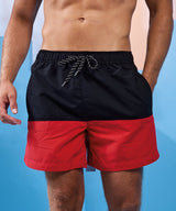 Block colour swim shorts — lifestyle