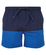 Block colour swim shorts — Navy/Royal