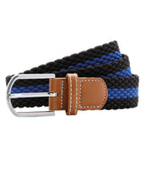 Two-colour stripe braid stretch belt — lifestyle