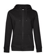 B&C Queen zipped hooded — Black Pure*