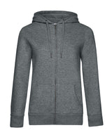 B&C Queen zipped hooded — Heather Mid Grey