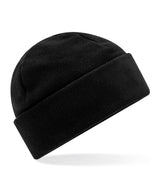 Recycled fleece cuffed beanie — Black