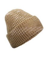 Chunky knit reverse patch beanie — Espresso Haze