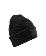 Kids deep cuffed tonal patch beanie — Black