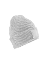 Kids deep cuffed tonal patch beanie — Cloud Grey
