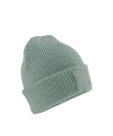 Kids deep cuffed tonal patch beanie — Dusty Green