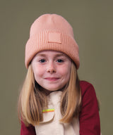 Kids deep cuffed tonal patch beanie — lifestyle
