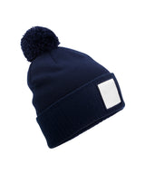 Appliqué patch pom beanie — Oxford Navy/White