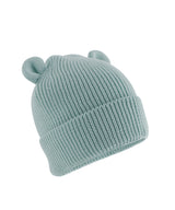Organic baby bear beanie — Dusty Turquoise