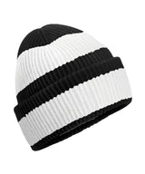 Colour block beanie — Black/Soft White
