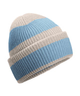 Colour block beanie — Natural Stone/Dusty Blue