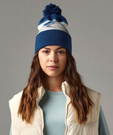 Mountain peaks pom pom beanie — lifestyle
