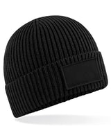 Fashion patch beanie — Black