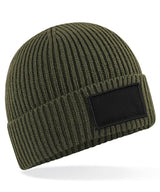 Fashion patch beanie — Military Green/Black