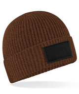 Fashion patch beanie — Walnut/Black