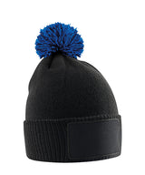 Kids snowstar patch beanie — Black/Bright Royal
