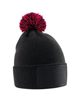 Kids snowstar patch beanie — Black/Classic Red