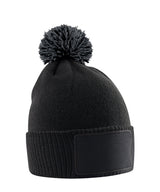 Kids snowstar patch beanie — Black/Graphite Grey