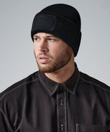 Recycled original patch beanie — lifestyle