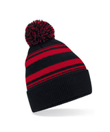 Striped fan beanie — Black/Classic Red
