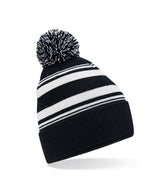 Striped fan beanie — Black/White