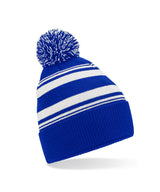 Striped fan beanie — Bright Royal/White