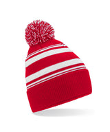 Striped fan beanie — Classic Red/White
